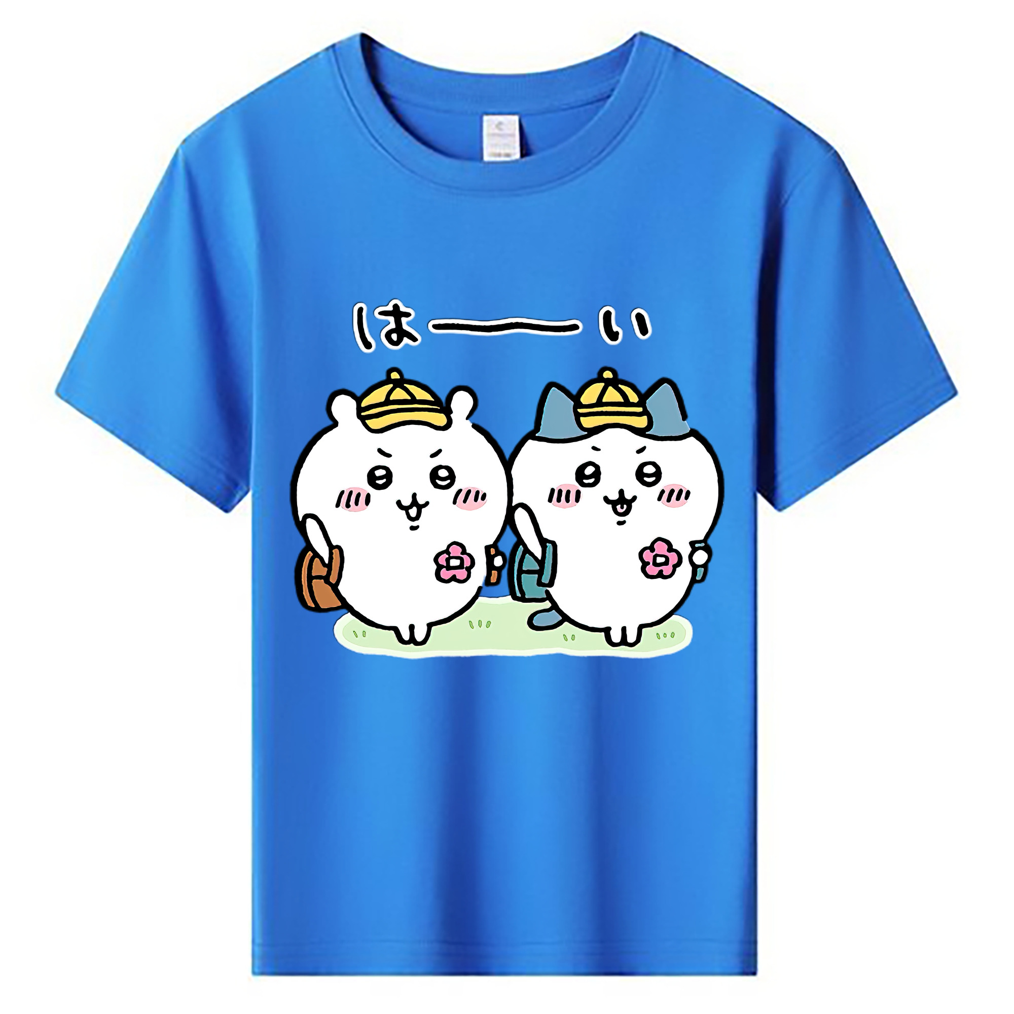（画像用） ちいかわ ハチワレ Chii-kawa hachiware 綿100％キッズTシャツ（フロントプリント）